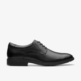 Chaussures Richelieu Eldredge pour homme en cuir noir uni | Clark&rsquo;s