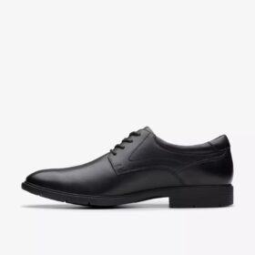 Chaussures Richelieu Eldredge pour homme en cuir noir uni | Clark&rsquo;s