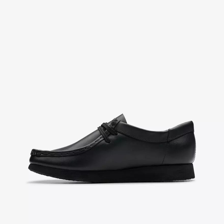 Chaussures Wallabee™ pour enfants plus grands en cuir noir Chaussures Wallabee™ pour enfants plus grands en cuir noir