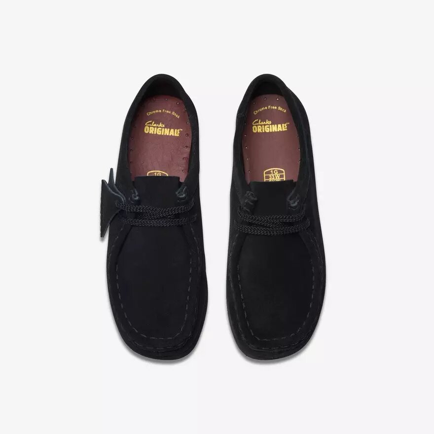 Chaussures Wallabee pour enfants plus grands en daim noir Chaussures Wallabee pour enfants plus grands en daim noir