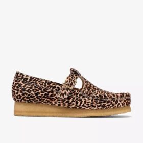 Chaussures Wallabee T-Bar à imprimé léopard pour femme