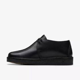 Desert Trek pour femme en cuir lisse noir