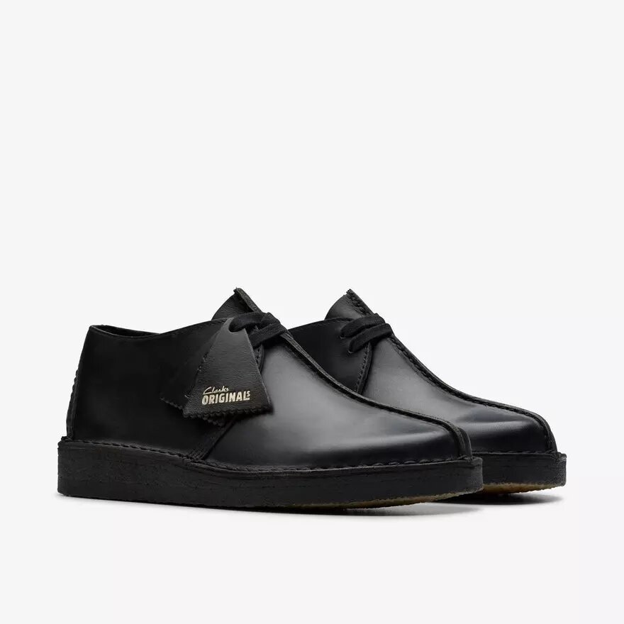 Desert Trek pour femme en cuir lisse noir Desert Trek pour femme en cuir lisse noir