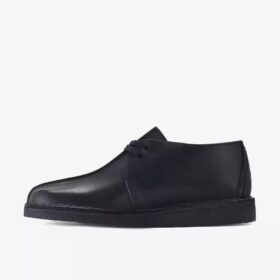 Desert Trek pour homme en cuir lisse noir