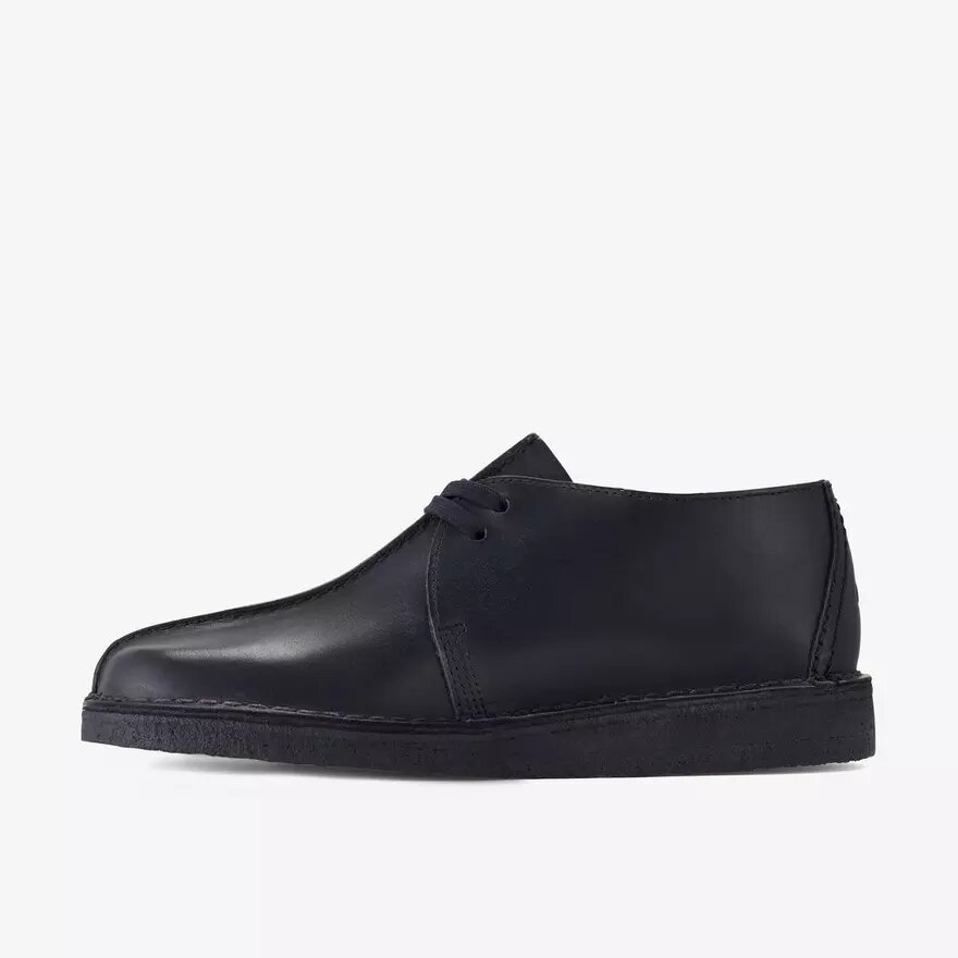 Desert Trek pour homme en cuir lisse noir Desert Trek pour homme en cuir lisse noir
