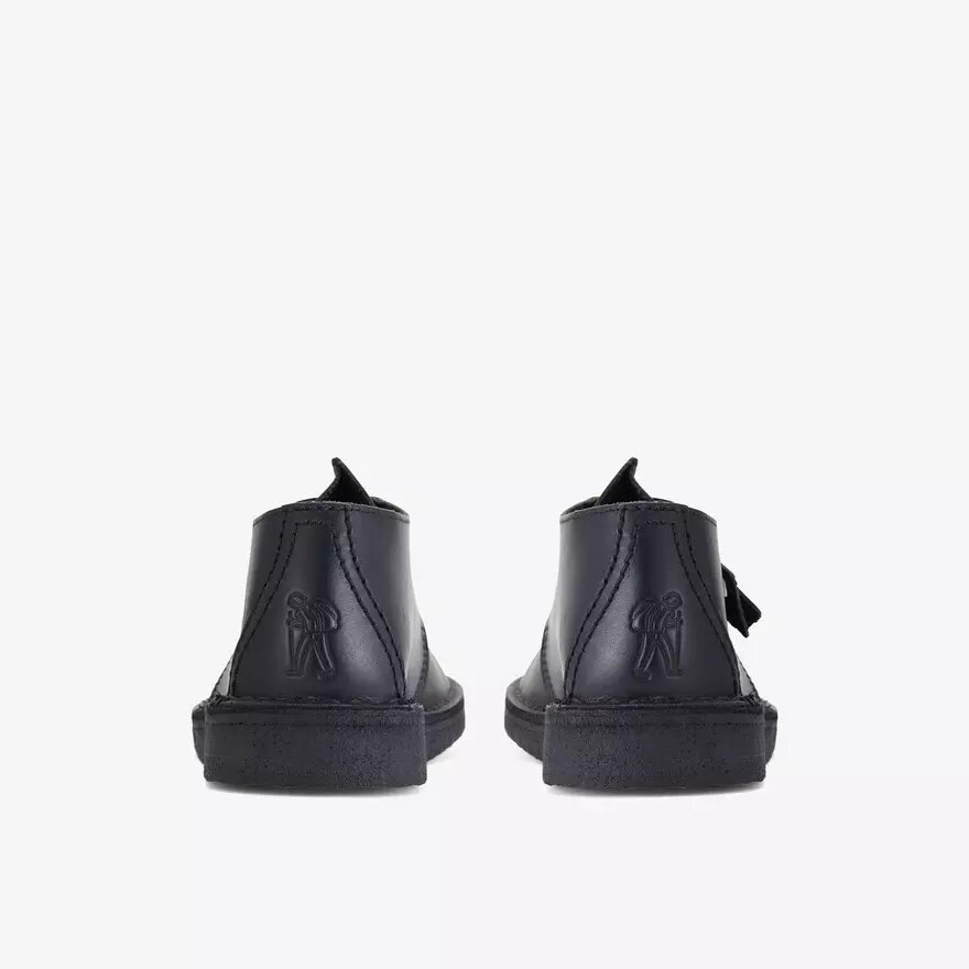 Desert Trek pour homme en cuir lisse noir Desert Trek pour homme en cuir lisse noir