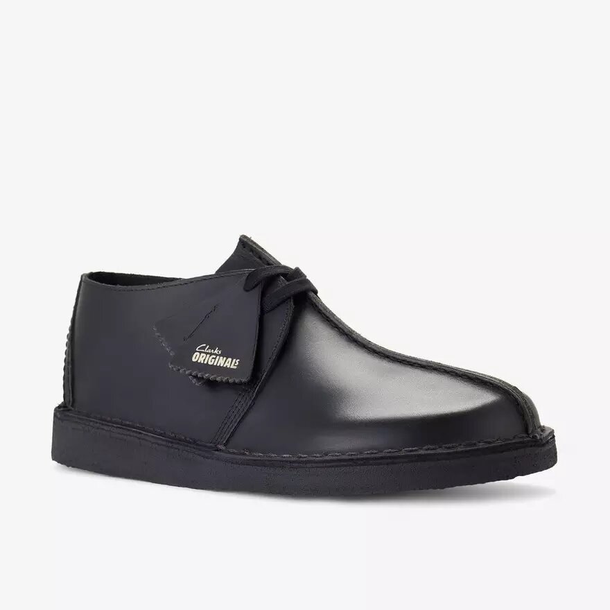Desert Trek pour homme en cuir lisse noir Desert Trek pour homme en cuir lisse noir