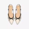 Escarpins Slingbacks Sensa15 Bow en cuir crème pour femme Escarpins Slingbacks Sensa15 Bow en cuir crème pour femme