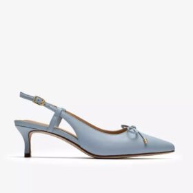 Escarpins Zarey Bow en cuir bleu clair pour femme