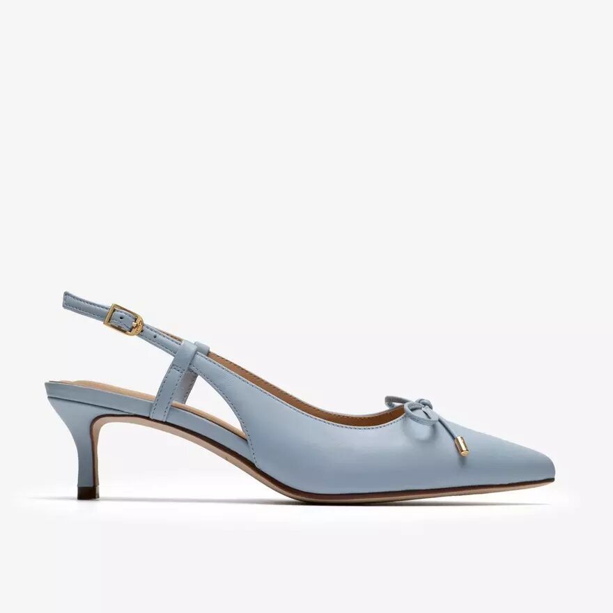 Escarpins Zarey Bow en cuir bleu clair pour femme Escarpins Zarey Bow en cuir bleu clair pour femme