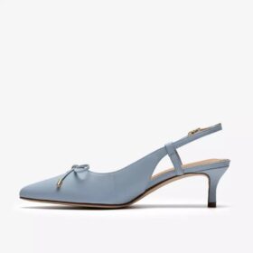 Escarpins Zarey Bow en cuir bleu clair pour femme