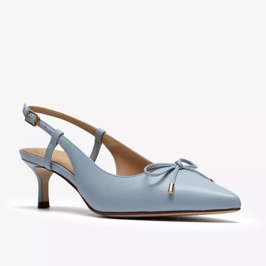 Escarpins Zarey Bow en cuir bleu clair pour femme Escarpins Zarey Bow en cuir bleu clair pour femme