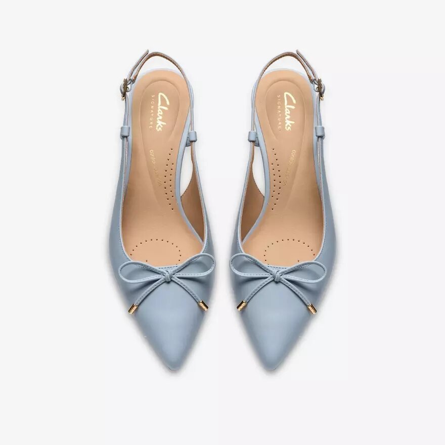 Escarpins Zarey Bow en cuir bleu clair pour femme Escarpins Zarey Bow en cuir bleu clair pour femme