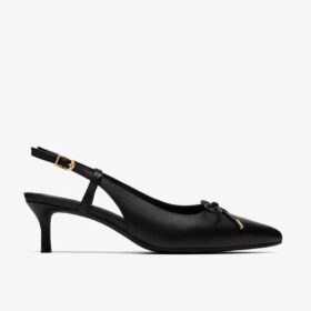Escarpins Zarey Bow en cuir noir pour femme