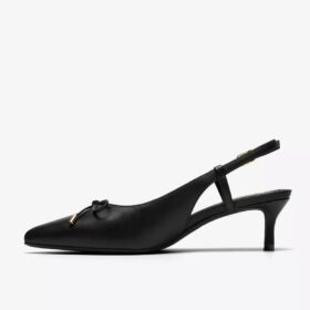Escarpins Zarey Bow en cuir noir pour femme
