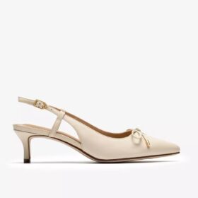 Escarpins Zarey à nœud en cuir crème pour femme