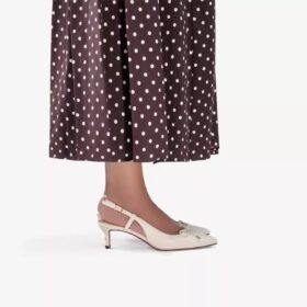 Escarpins Zarey à nœud en cuir crème pour femme