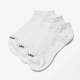 Lot de 3 paires de chaussettes de sport à la cheville, blanches
