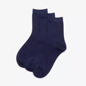 Lot de 3 paires de chaussettes mi-mollet bleu marine