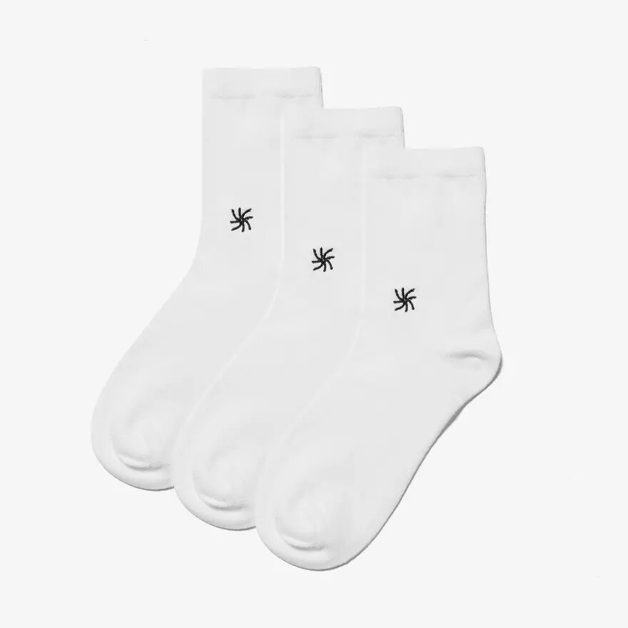 Lot de 3 paires de chaussettes mi-mollet Cloud Steppers. Chaussettes blanches Lot de 3 paires de chaussettes mi-mollet Cloud Steppers. Chaussettes blanches