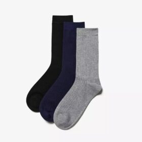 Lot de 3 paires de chaussettes mi-mollet noires multicolores