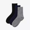 Lot de 3 paires de chaussettes mi-mollet noires multicolores