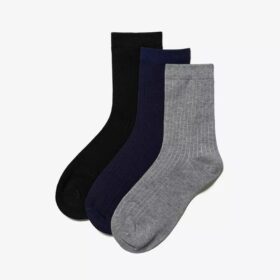 Lot de 3 paires de chaussettes mi-mollet noires multicolores