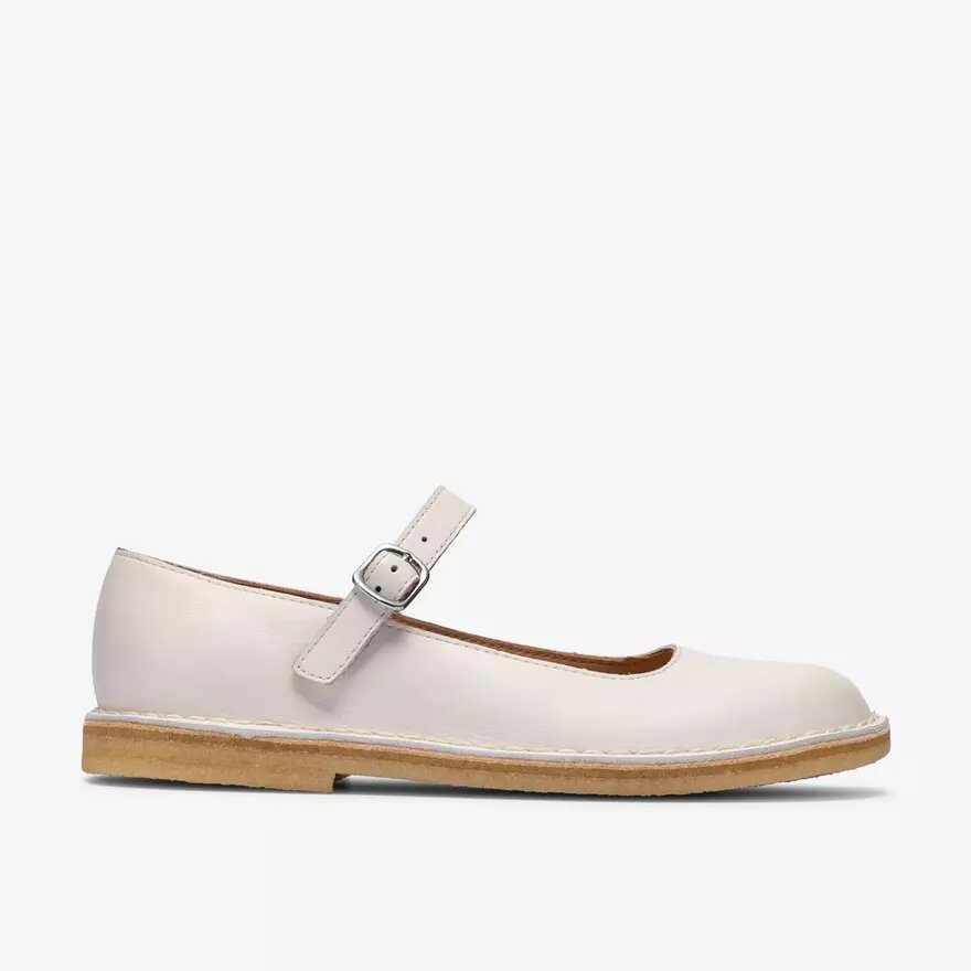 Mary Janes Desert Jane en cuir blanc pour femme Mary Janes Desert Jane en cuir blanc pour femme