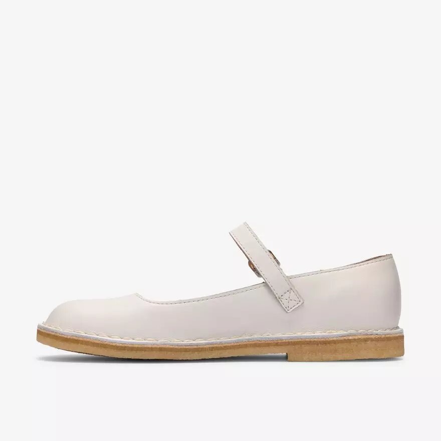 Mary Janes Desert Jane en cuir blanc pour femme Mary Janes Desert Jane en cuir blanc pour femme