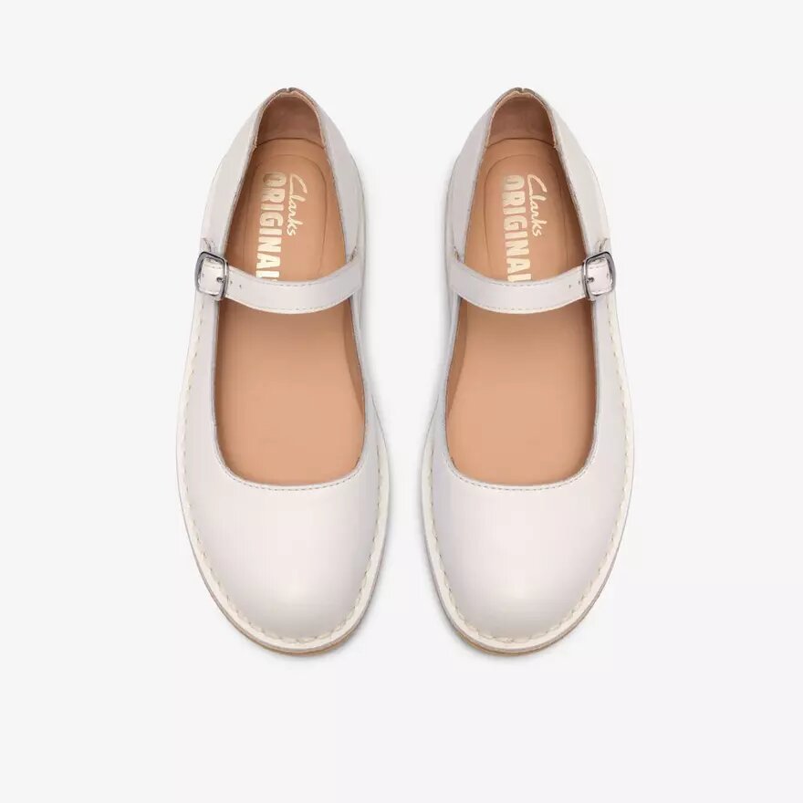 Mary Janes Desert Jane en cuir blanc pour femme Mary Janes Desert Jane en cuir blanc pour femme