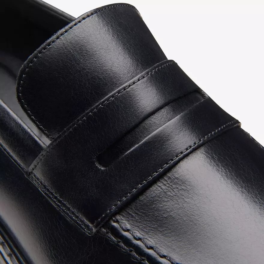 Mocassins Aldwin Step en cuir noir pour homme Mocassins Aldwin Step en cuir noir pour homme