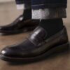 Mocassins Aldwin Step en cuir noir pour homme Mocassins Aldwin Step en cuir noir pour homme
