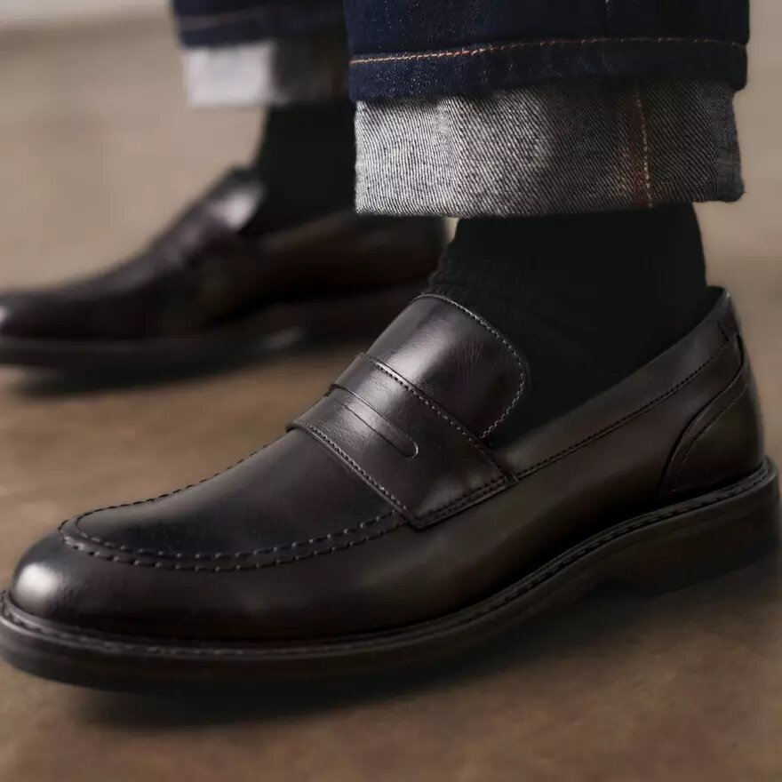 Mocassins Aldwin Step en cuir noir pour homme Mocassins Aldwin Step en cuir noir pour homme