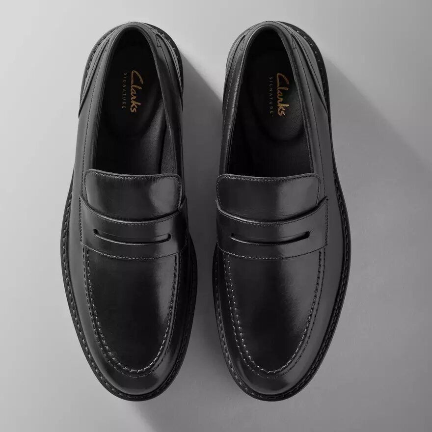 Mocassins Aldwin Step en cuir noir pour homme Mocassins Aldwin Step en cuir noir pour homme