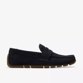Mocassins Corsley Bar en daim bleu marine pour homme