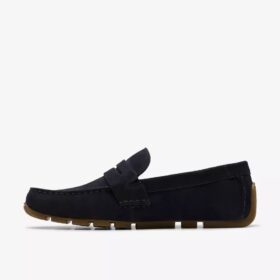 Mocassins Corsley Bar en daim bleu marine pour homme