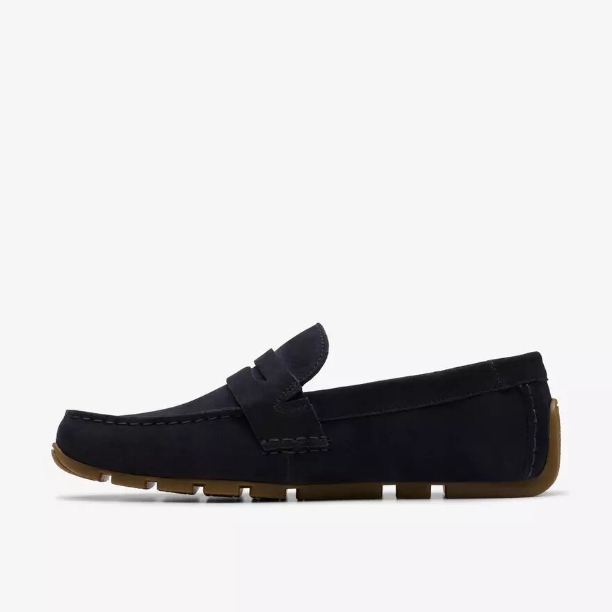 Mocassins Corsley Bar en daim bleu marine pour homme Mocassins Corsley Bar en daim bleu marine pour homme