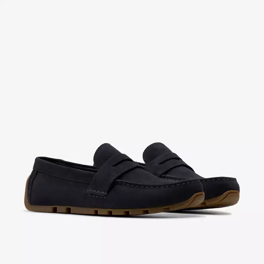 Mocassins Corsley Bar en daim bleu marine pour homme Mocassins Corsley Bar en daim bleu marine pour homme