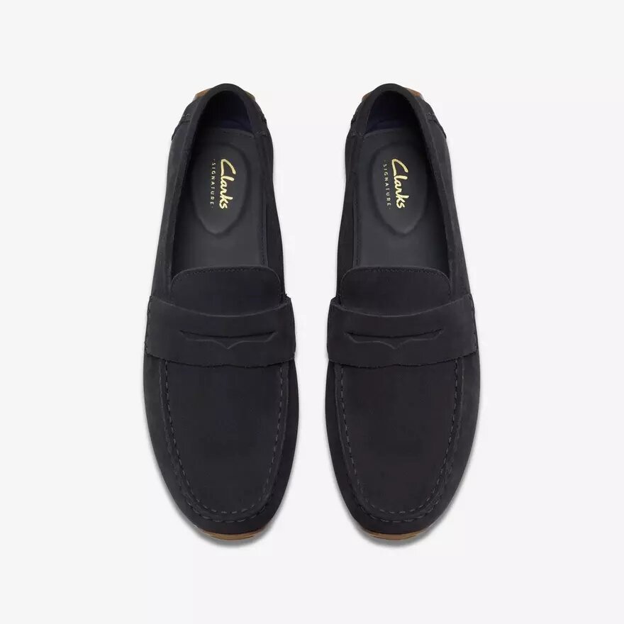 Mocassins Corsley Bar en daim bleu marine pour homme Mocassins Corsley Bar en daim bleu marine pour homme