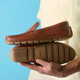 Mocassins Corsley Plain en cuir beige pour homme
