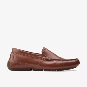 Mocassins de conduite Markman Plain pour homme en cuir beige foncé