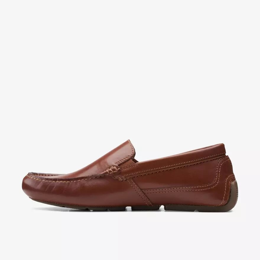Mocassins de conduite Markman Plain pour homme en cuir beige foncé Mocassins de conduite Markman Plain pour homme en cuir beige foncé