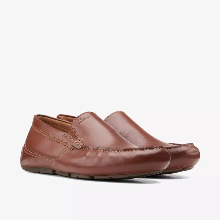 Mocassins de conduite Markman Plain pour homme en cuir beige foncé Mocassins de conduite Markman Plain pour homme en cuir beige foncé
