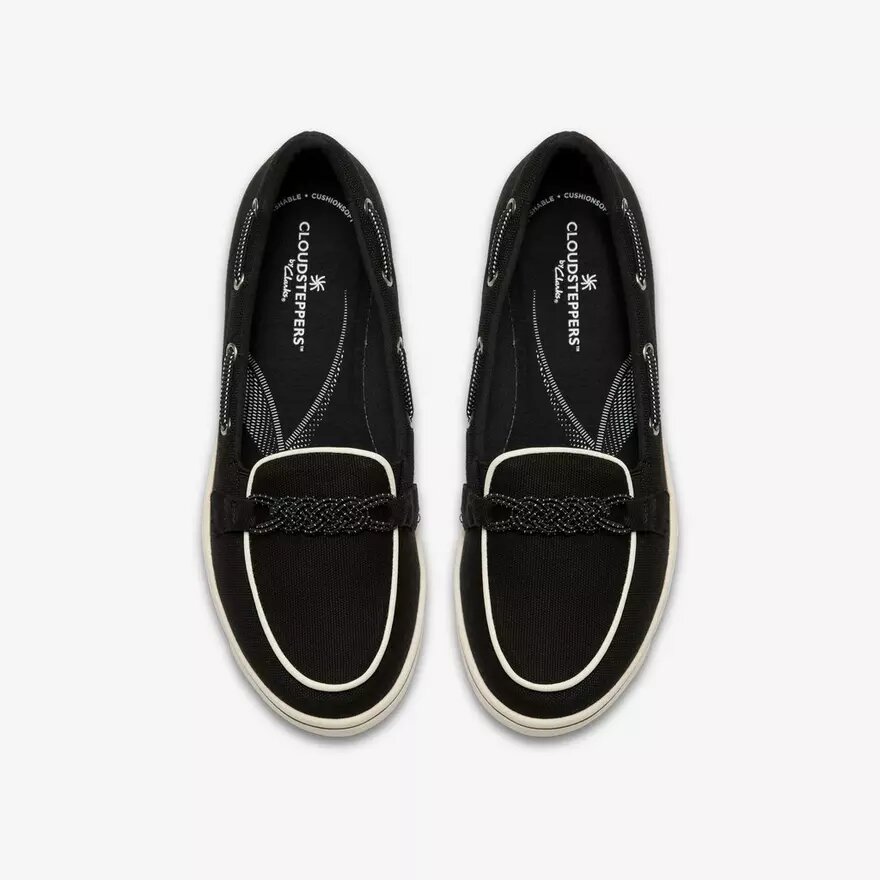 Mocassins en toile noirs Breezesky Bay pour femme Mocassins en toile noirs Breezesky Bay pour femme