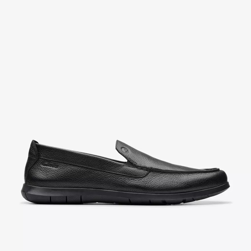 Mocassins Flexway Step en cuir noir pour homme Mocassins Flexway Step en cuir noir pour homme