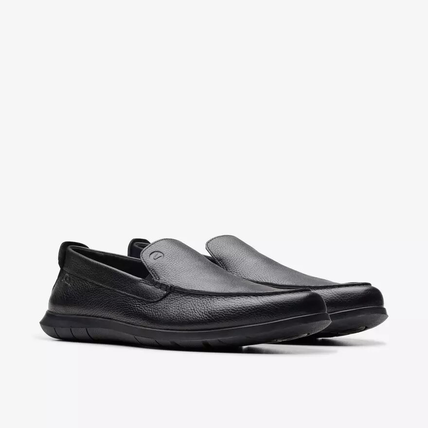 Mocassins Flexway Step en cuir noir pour homme Mocassins Flexway Step en cuir noir pour homme