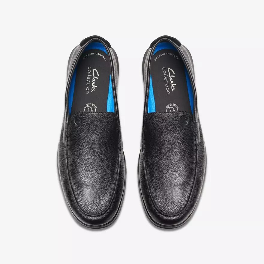 Mocassins Flexway Step en cuir noir pour homme Mocassins Flexway Step en cuir noir pour homme
