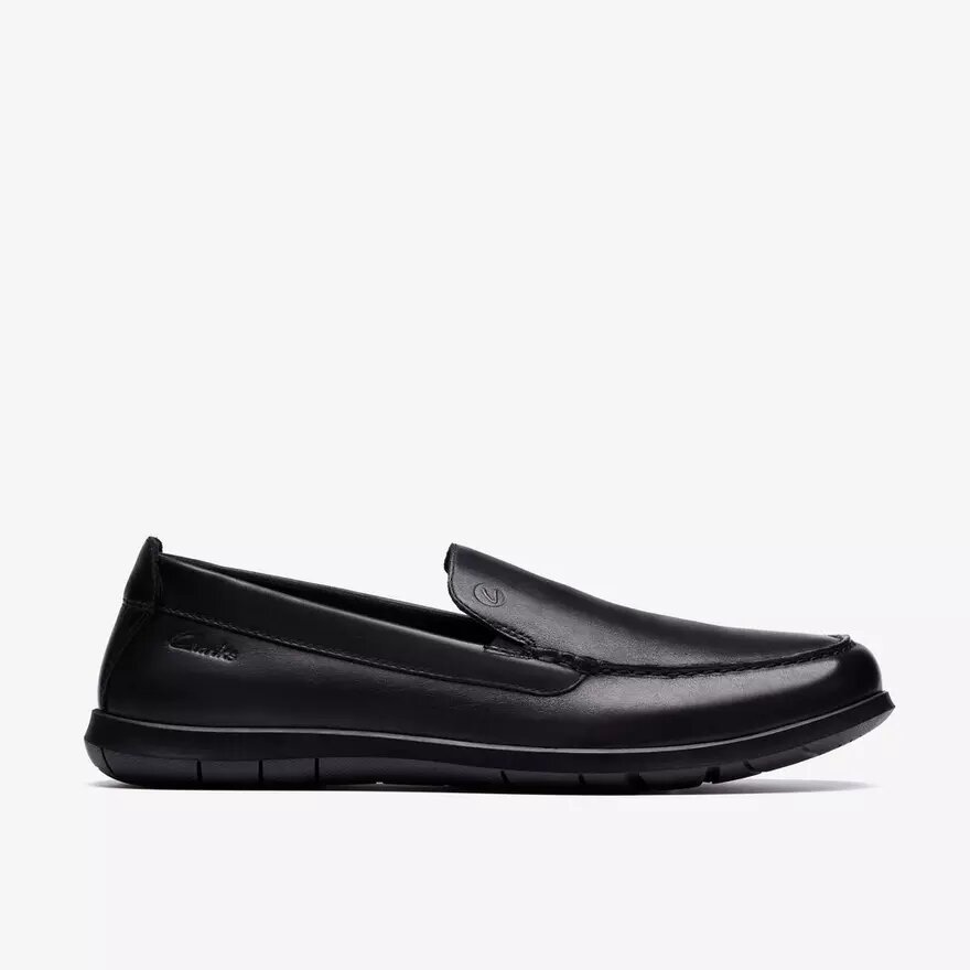Mocassins Flexway Step noirs lisses pour homme Mocassins Flexway Step noirs lisses pour homme