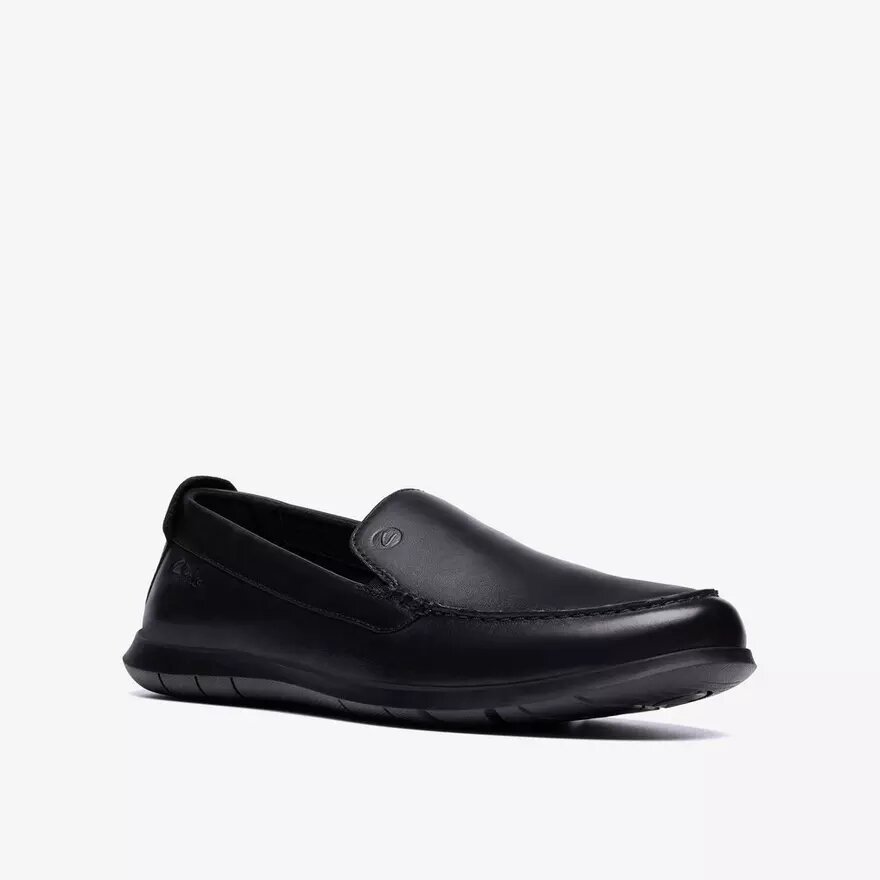 Mocassins Flexway Step noirs lisses pour homme Mocassins Flexway Step noirs lisses pour homme