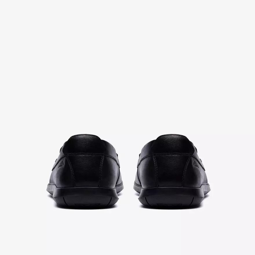 Mocassins Flexway Step noirs lisses pour homme Mocassins Flexway Step noirs lisses pour homme